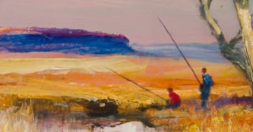 Christopher Tugwell; Fishermen at River's Edge