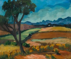 Maggie Laubser; Landscape with Trees, recto; Landscape with Mountains, verso