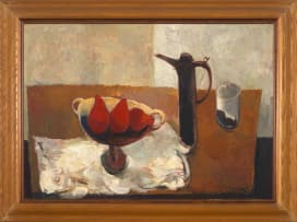 Cecil Skotnes; Still Life with Fruit Bowl and Coffee Pot