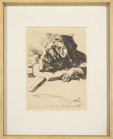 Lovis Corinth; Cowled Figure Reading