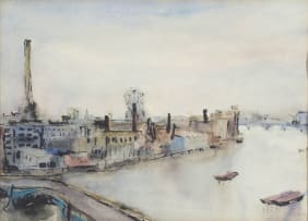 Maud Sumner; View of the Thames, Battersea Bridge
