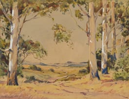 Walter Battiss; Landscape with Bluegums
