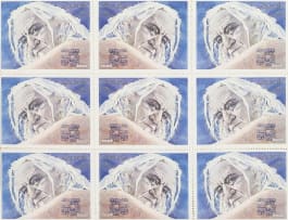 Walter Battiss; Fook Island Postage Stamps, a sheet of nine
