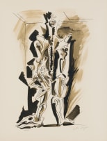 André Masson; Abstract Composition with Two Figures (Hommage à Dorothéa Tanning)
