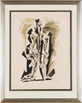 André Masson; Abstract Composition with Two Figures (Hommage à Dorothéa Tanning)