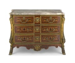 A Louis XV style kingwood, inlaid and brass-mounted commode, 19th century