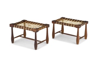A pair of Cape indigenous hardwood stools, 20th century