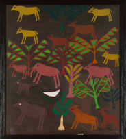 Ferciano Ndala; Composition with Elephant and Antelope