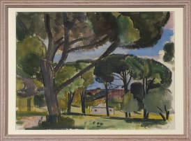 Alfred Krenz; Small Building through the Trees