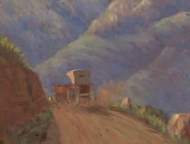 Willem Hermanus Coetzer; Cart in a Mountainous Landscape