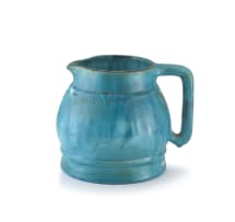 A large Linn Ware turquoise-glazed jug