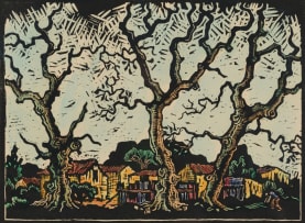 Gregoire Boonzaier; Cape Village with Trees
