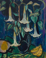 Alfred Krenz; Still Life with Moonflowers and Bananas