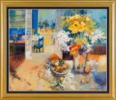 Margaret Gradwell; Still Life with Blue Chair