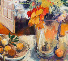 Margaret Gradwell; Still Life with Blue Chair
