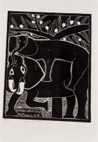 John Muafangejo; Elephant with its Baby Elephant
