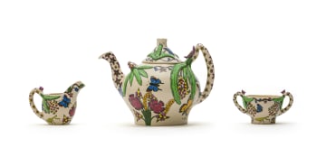 Ardmore Ceramic Studio; Tea Pot, Milk Jug and Sugar Bowl, three
