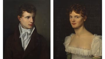 German School, 19th Century; Portraits of Jean Baptiste Lievens and His Wife, two