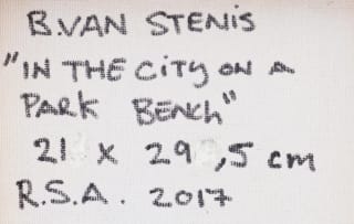Bastiaan van Stenis; In the City on a Park Bench