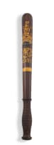 A Victorian Scottish rosewood and painted truncheon, McNaughton, Glasgow