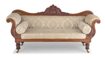 A Cape mahogany and upholstered settee