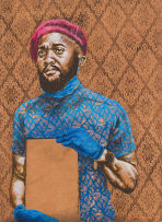 Bambo Sibiya; Man with Blue Gloves