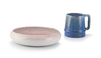 A Ceramic Studio pink-glazed bowl
