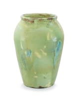 A Ceramic Studio lime green-glazed vase