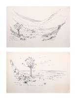 Piet van Heerden; Landscape Preparatory Drawings, two