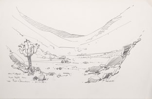 Piet van Heerden; Landscape Preparatory Drawings, two