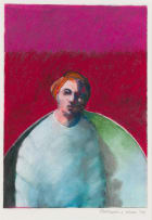Gregory John Kerr; Composition with Figure and Red Background