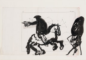William Kentridge; Horseman with the Nose Observant