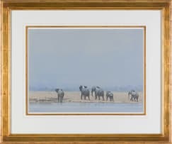 Kim Donaldson; Elephants Leaving the Waterhole
