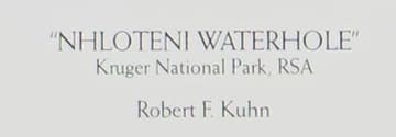Robert Kuhn; Nhloteni Waterhole, Kruger National Park, RSA