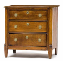 A Dutch oak chest of drawers, 19th century