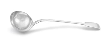 A Cape silver 'Fiddle' pattern soup ladle, William Moore, mid 19th century