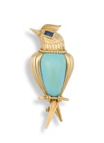 Turquoise and gold brooch, Cartier, 1970s