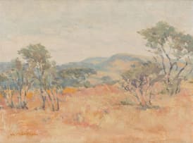 Walter Battiss; Landscape with Distant Mountains