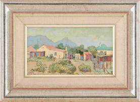 Gregoire Boonzaier; Houses with Mountains Beyond