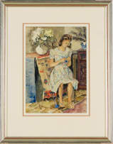 Maud Sumner; Woman Knitting