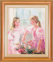 Mari Vermeulen-Breedt; Two Girls in Pink