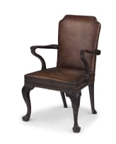 A George II style mahogany shepherd's crook armchair