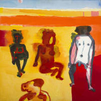 Robert Hodgins; Three Nudes and a Naked Man