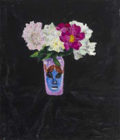 Beezy Bailey; Still Life with Peonies and my Painted Vase