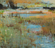 Errol Boyley; Marshland with Geese in Flight