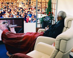 Anant Singh; Nelson Mandela at 46664 Concert in Tromsø, Norway - 11 June 2005