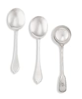 A pair of Edward VII silver 'Trefid' pattern serving spoons, Josiah Williams & Co, London, 1904