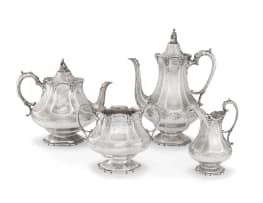 A Victorian silver four-piece tea service, Robert Harper, London, 1863
