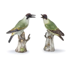 A pair of Meissen woodpeckers, 19th century