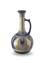 A Zuid Holland Gouda Damascus pattern pottery ewer, first quarter 20th century